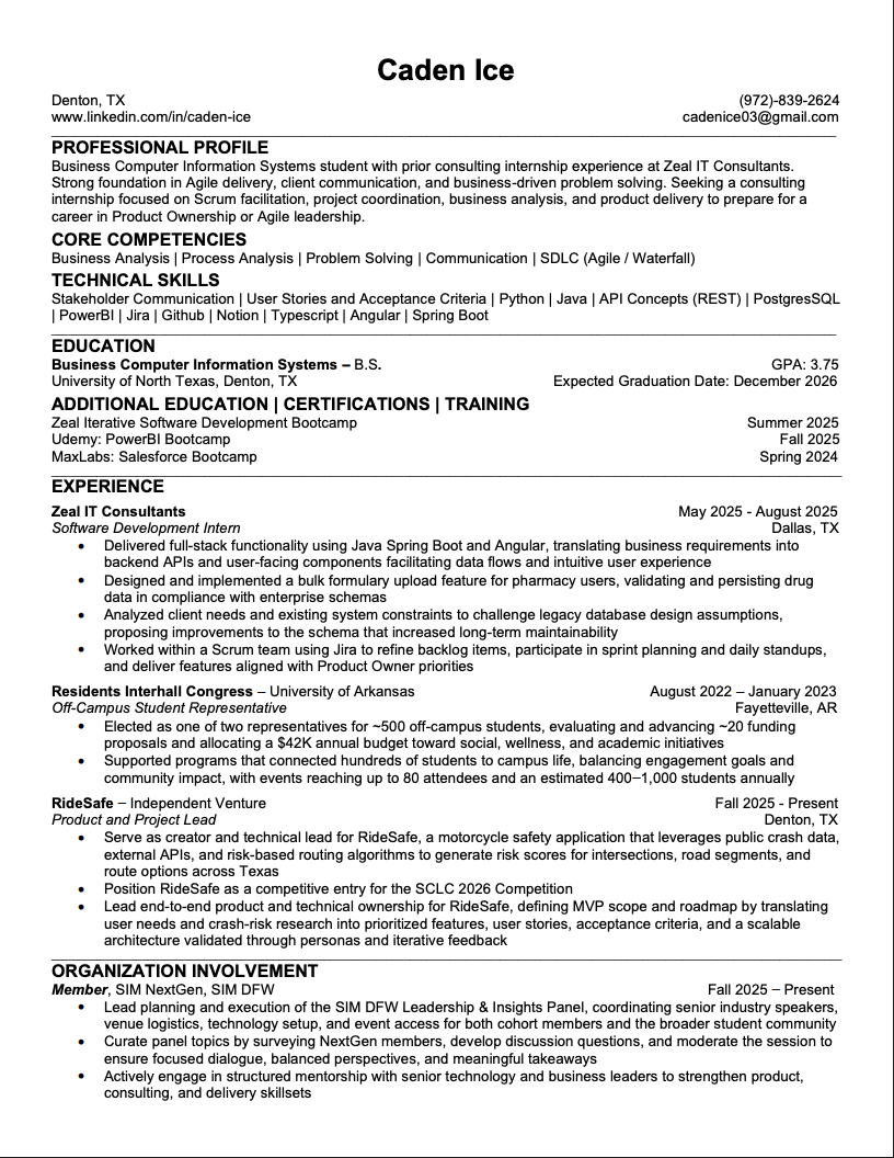Résumé preview
